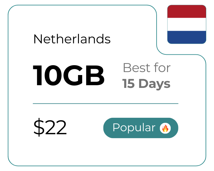 Netherlands 10 GB 30 Days