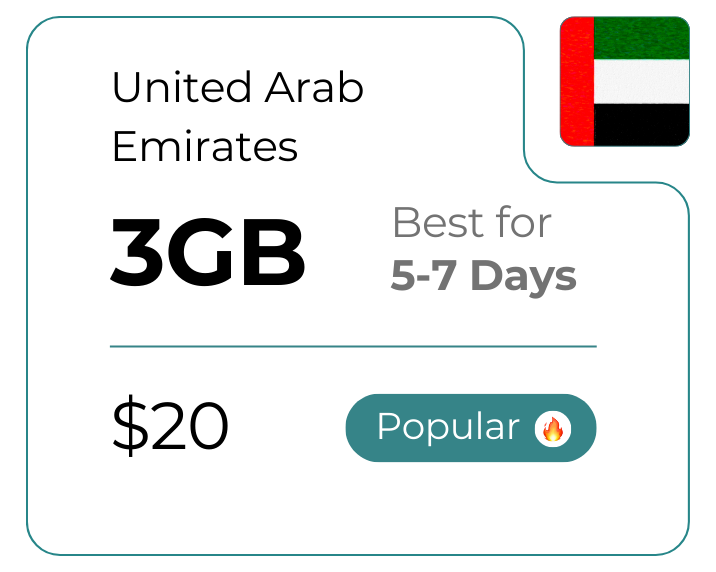 United Arab Emirates 3 GB 30 Days