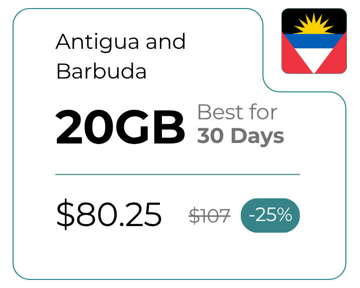 Antigua and Barbuda 20 GB 30 Days