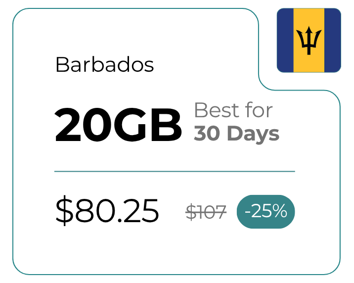 Barbados 20 GB 30 Days