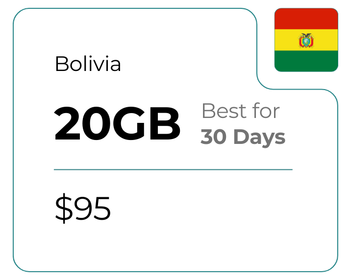 Bolivia 20 GB 30 Days