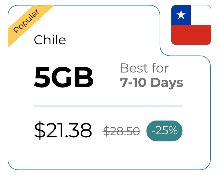Chile 5 GB 30 dias