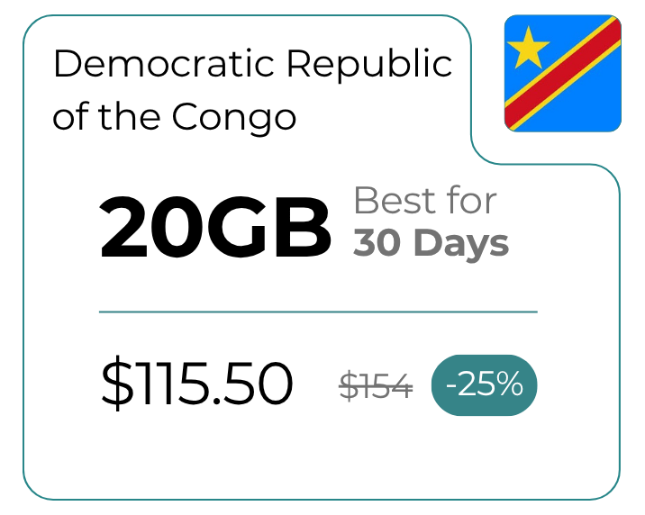 Democratic Republic of the Congo 20 GB 30 Days