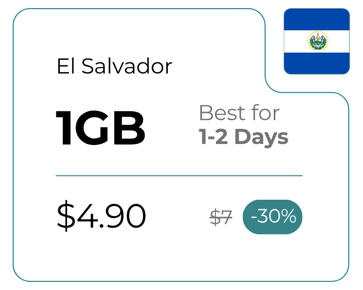 El Salvador 1 GB 30 Days