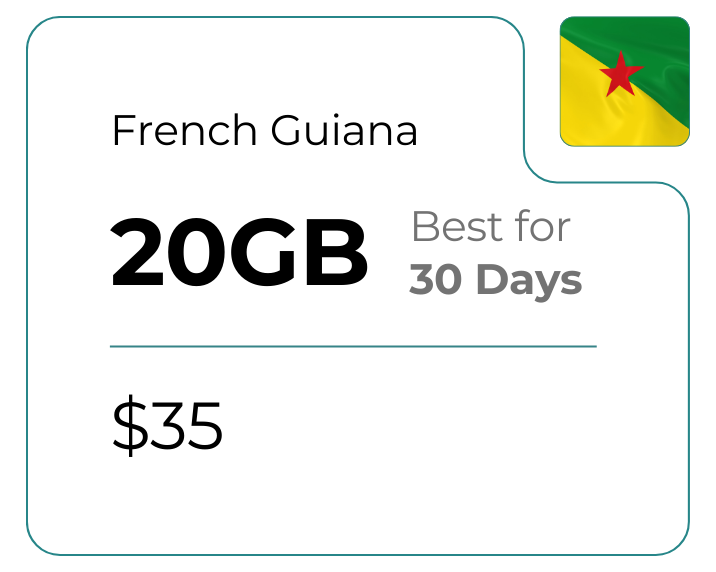 French Guiana 20 GB 30 Days
