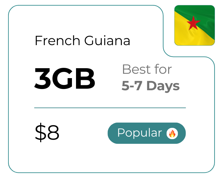 French Guiana 3 GB 30 Days