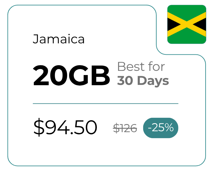 Jamaica 20 GB 30 Days