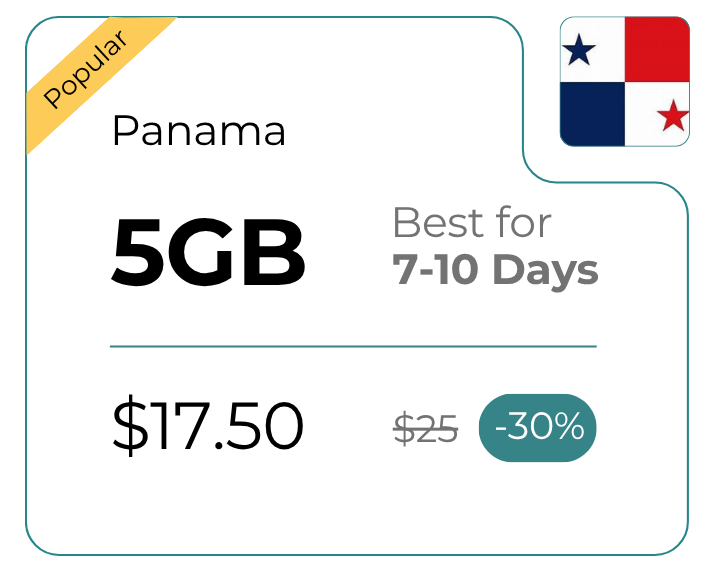 Panamá 5 GB 30 dias