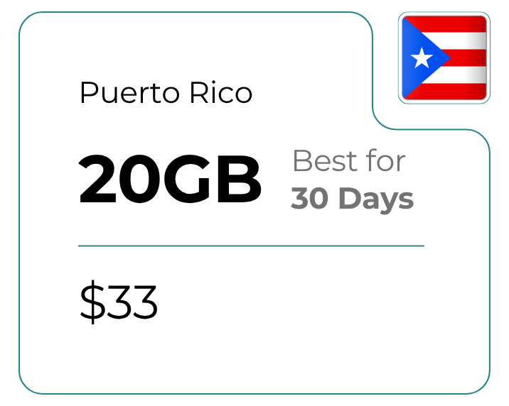 Puerto Rico 20 GB 30 Days