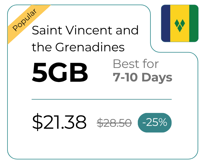 Saint Vincent and the Grenadines 5 GB 30 Days