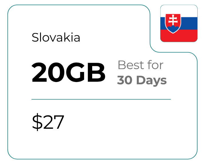 Slovakia 20 GB 30 Days