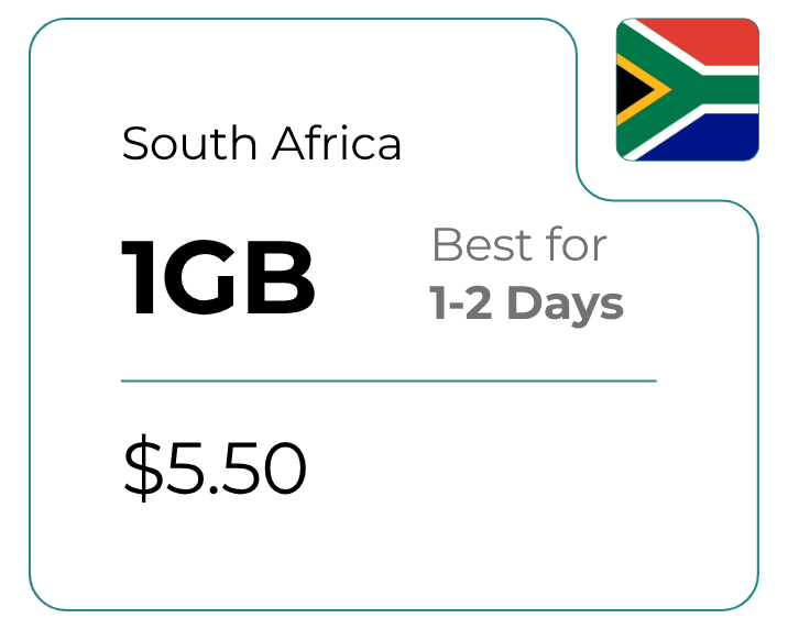 Afrique du Sud 1 Go 30 jours