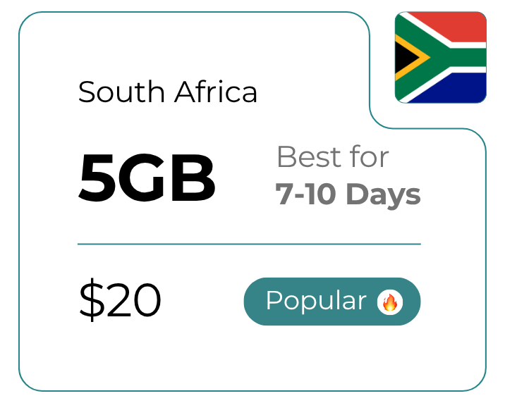Afrique du Sud 5 Go 30 jours