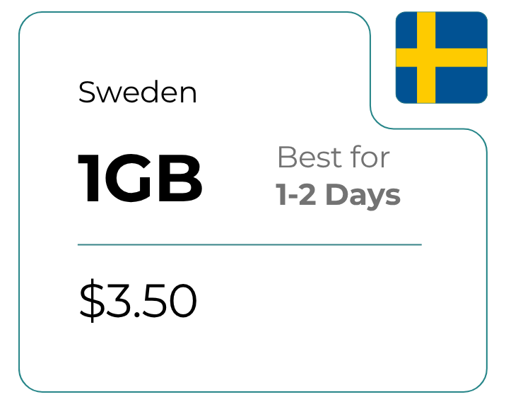 Sweden 1 GB 30 Days