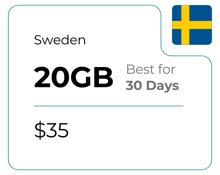 Sweden 20 GB 30 Days