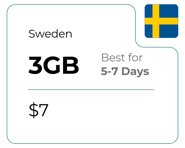 Sweden 3 GB 30 Days
