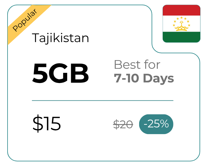 Tajikistan 5 GB 30 Days