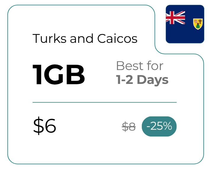 Turks and Caicos 1 GB 30 Days