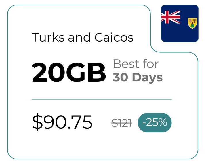 Turks and Caicos 20 GB 30 Days