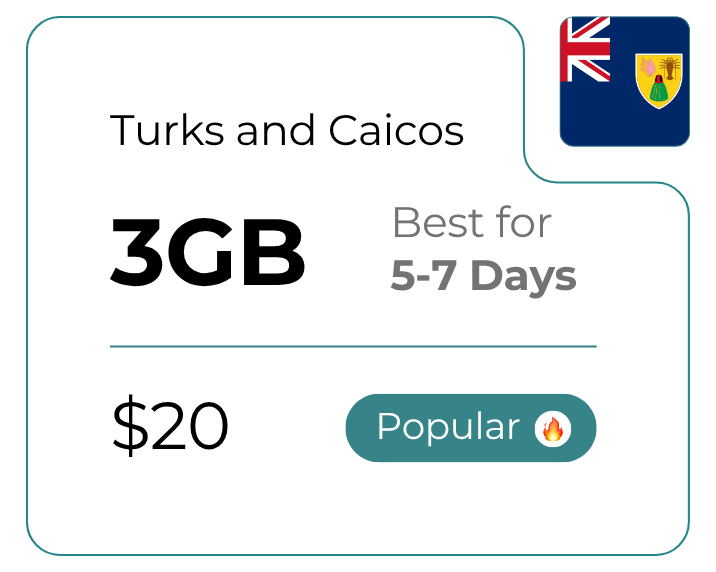 Turks and Caicos 3 GB 30 Days