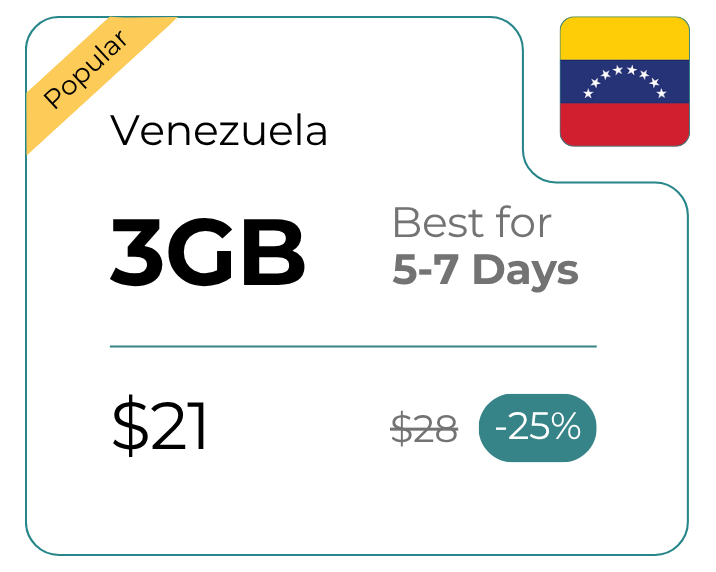Venezuela 3 GB 30 Days